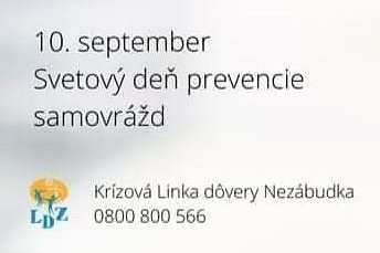 10. Septembra Svetový deň prevencie samovrážd