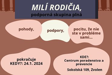 Podporná skupina pre rodičov: Zvolen