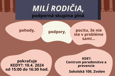 Podporná skupina pre rodičov: Zvolen