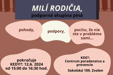 Podporná skupina pre rodičov: Zvolen