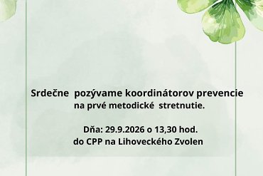 Pracovné stretnutie - koordinátori prevencie na školách - Zvolen