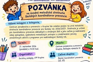Metodické stretnutie - koordinátori prevencie na školách - Krupina